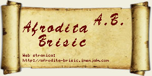 Afrodita Brisić vizit kartica